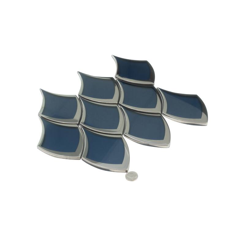 Mirari 10x12 in. Glossy Glass Fish-shaped Mosaic Wall Tile (4.25 sq ft/case, 5-Pack)