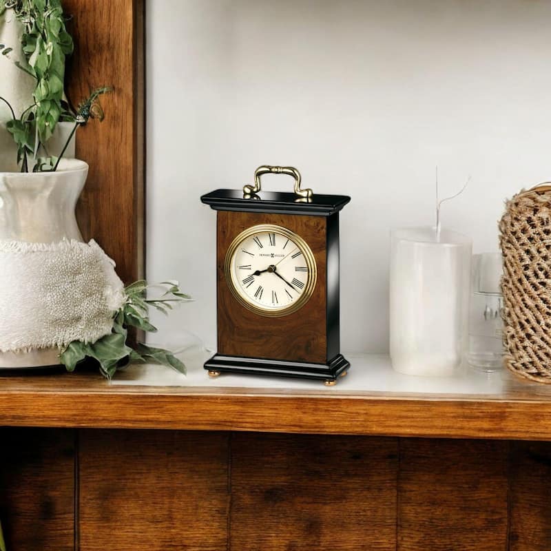 Howard Miller Berkley Classic Piano Finish Mantel Clock - Walnut