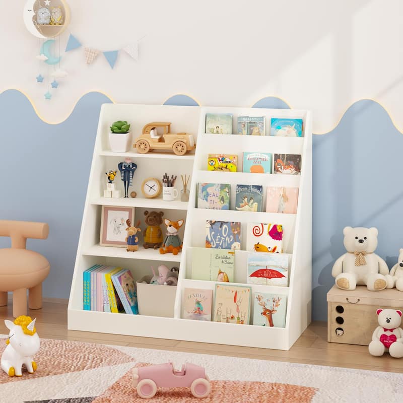 Kids Bookshelf and Toy Storage Organizer