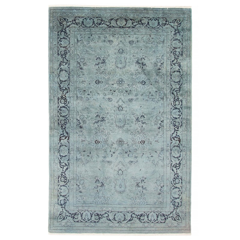 ECARPETGALLERY Hand-knotted Vibrance Teal Wool Rug - 4'7 x 7'4 - Teal - 4'7 x 7'4