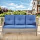 Option Grey Wicker / Blue Cushion