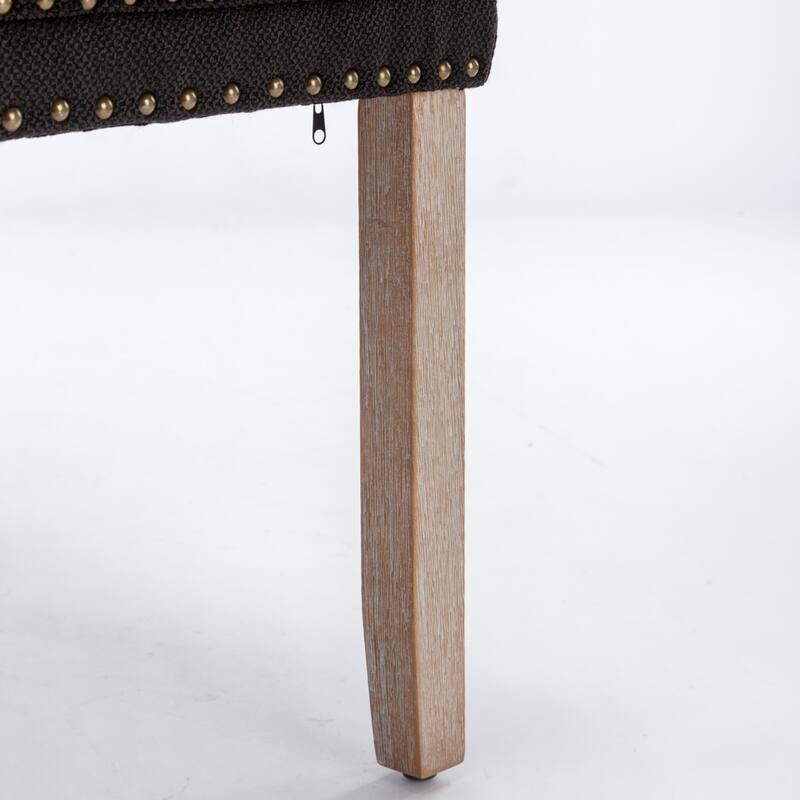Mid-Century Nailhead Trim Dining Chairs 2-Piece Set