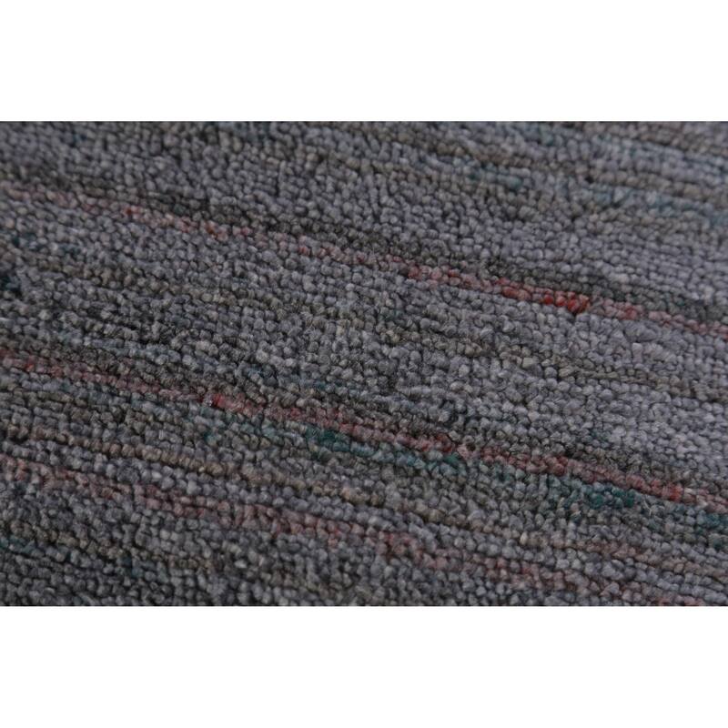 Hand Knotted Oriental 100% Wool Carpet Tribal Tribal Greys & Charcoal Gabbeh Area Rug - 11' 11'' X 8' 10''