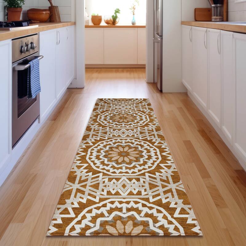 Premium Washable Super Soft Boho Global Mayfield Rug - Paprika - 2' 3" x 7' 6" - Runner