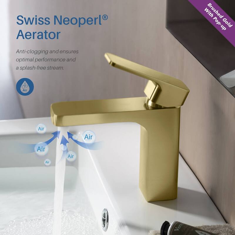 Solid Brass Lead-free Single-handle High Arc Bathroom Faucet