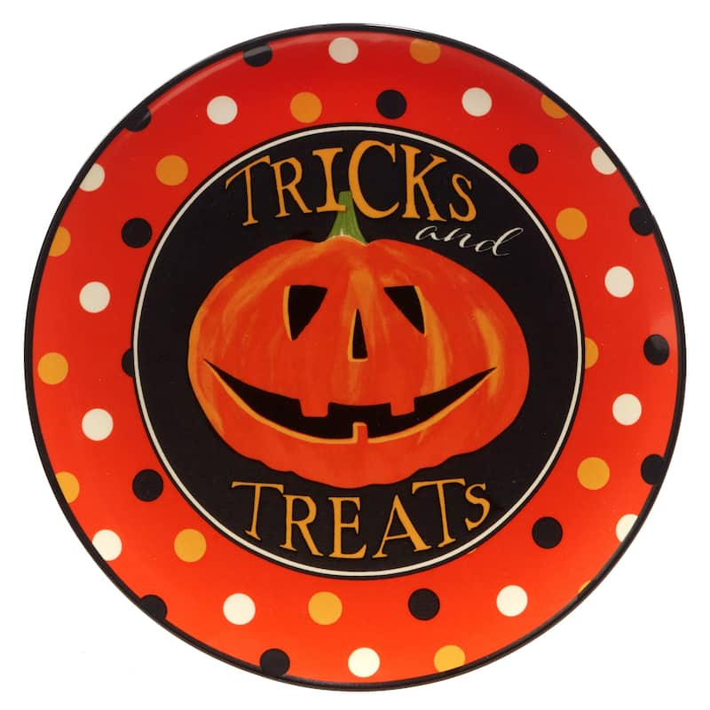 Certified International Spooky Halloween 8.75" Salad/Dessert Plate, Set of 4