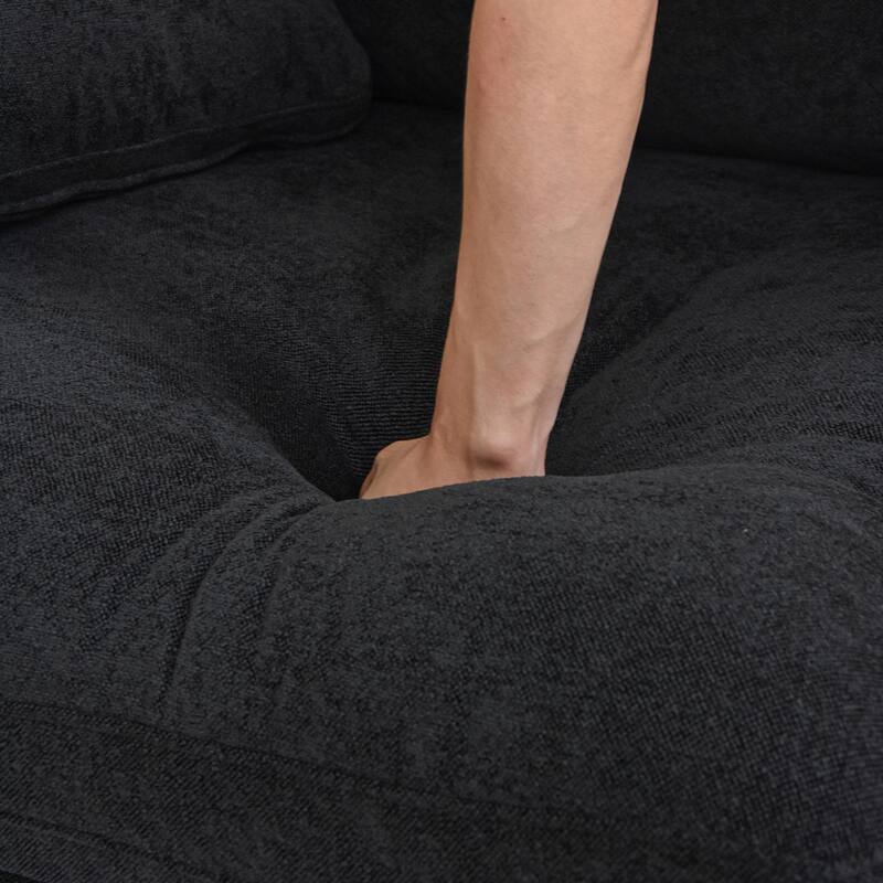 L-shape Linen Upholstered Sectional Sofa Couch