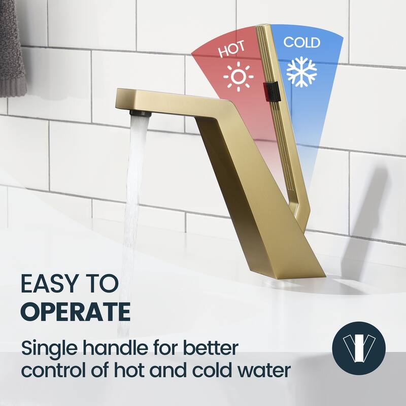 8"H Solid Brass Creative Single-Handle Bathroom Faucet