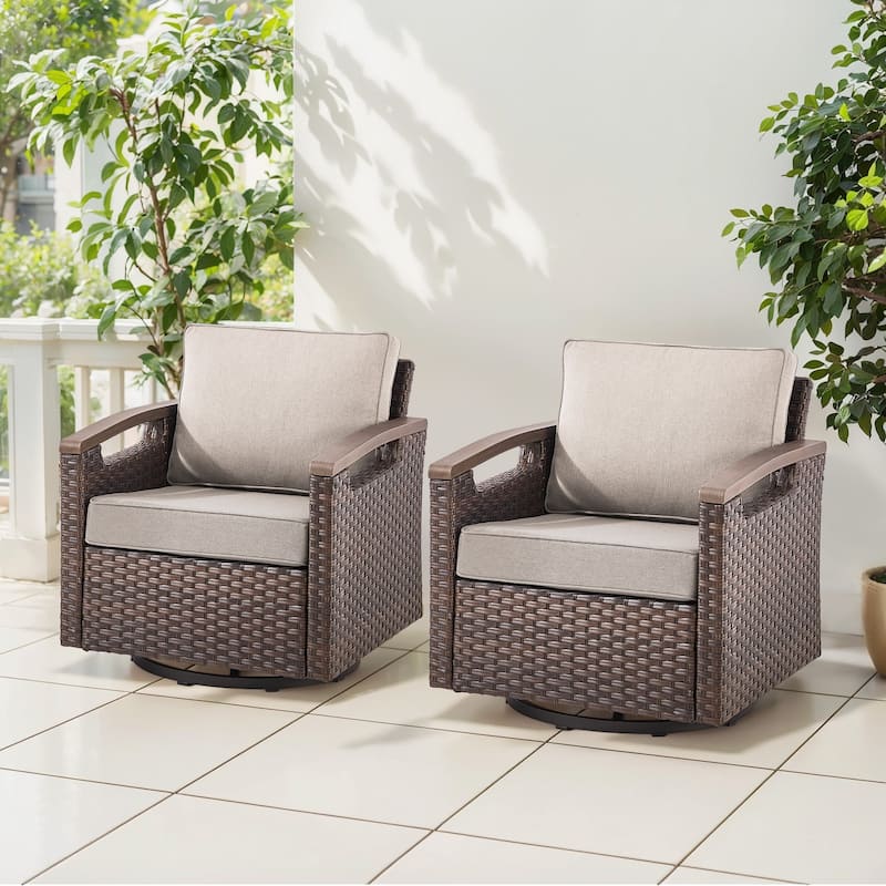 Gymojoy Patio Swivel Rocker Patio Chairs of 2 with Water-Resistant Olefin Cushions