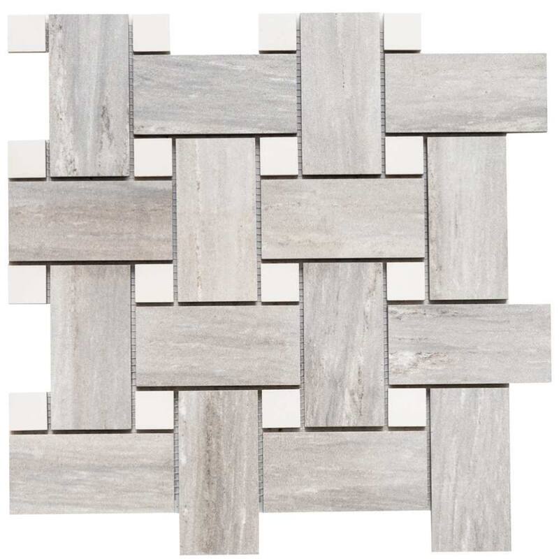 The Tile Life Stately Basketweave 13x13 Pearl Attraction Porcelain Floor & Wall Tile
