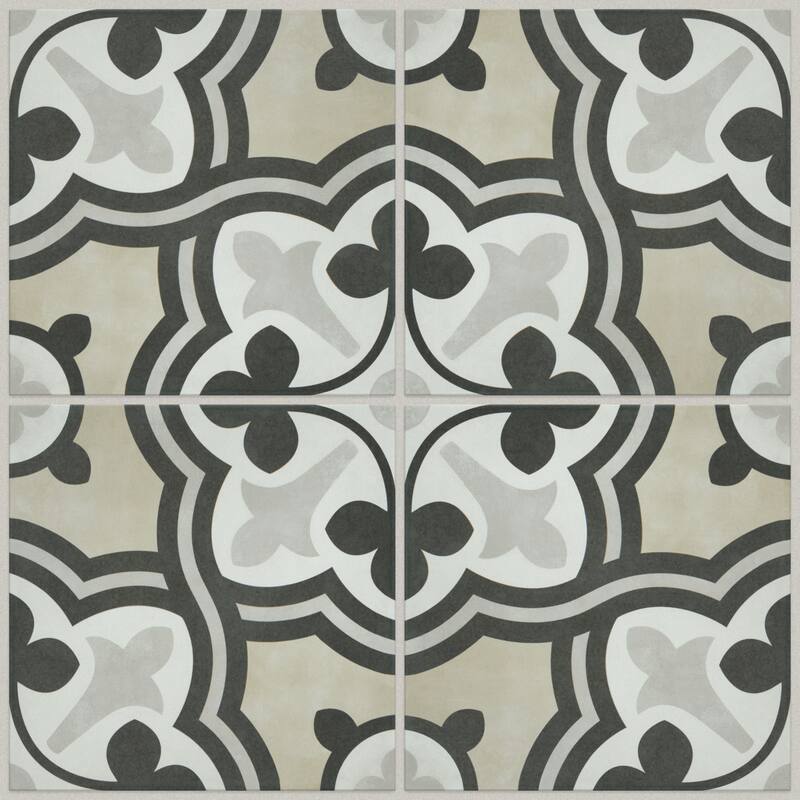 Shaw Revival Aurora - 8" Square Floor and Wall Tile - Matte Visual - - Pearl