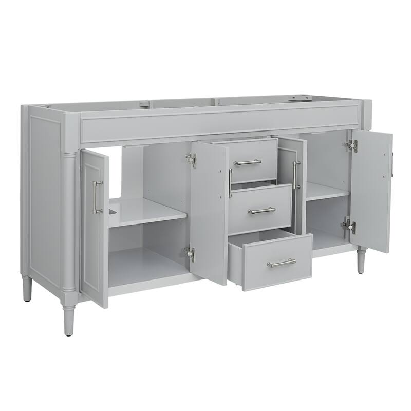 Avanity Bristol 61 in. Bath Vanity in Light Gray finish and Cala White Engineered Top