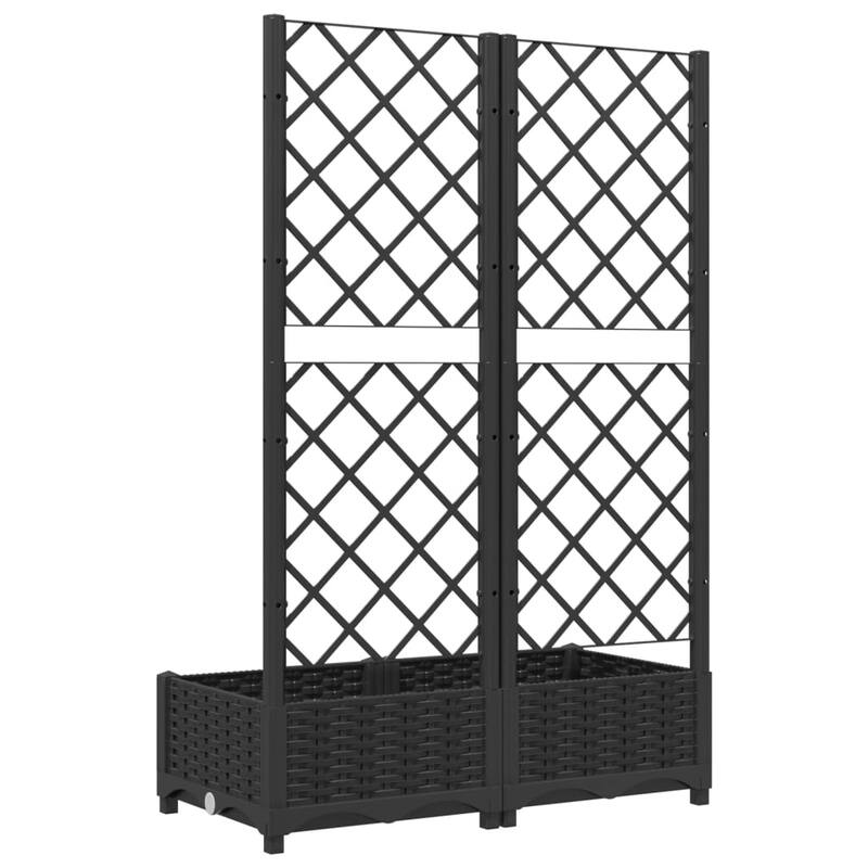 vidaXL Garden Planter with Trellis Plant Pot Flower Box Raised Bed Outdoor PP