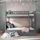 preview thumbnail 1 of 33, Full Over Full Versatile Bunk Bed w/Twin Trundle Gray