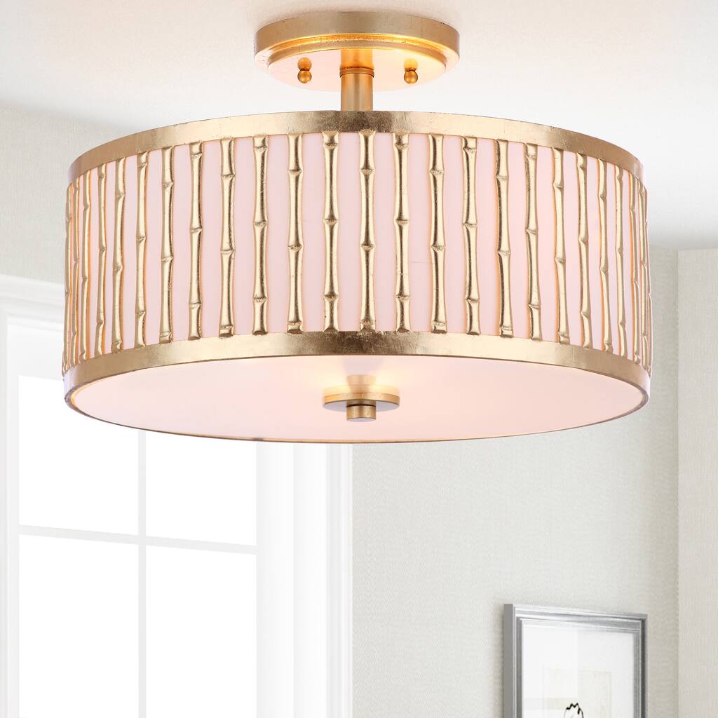 Safavieh Lighting 15.25-inch Pierce 3-light Gold Flush Mount - 15.25" x 15.25" x 10.5"
