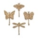 preview thumbnail 1 of 4, Dragonfly Antique Gold Wall Hook Set