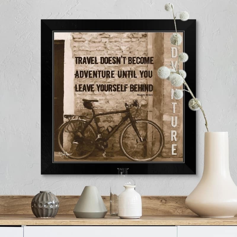 "Adventure" Black Framed Print - Wood - Square - All Seasons - Rectangle - Rustic - Black - 1 Piece - 16 x 16 - Includes Hardware