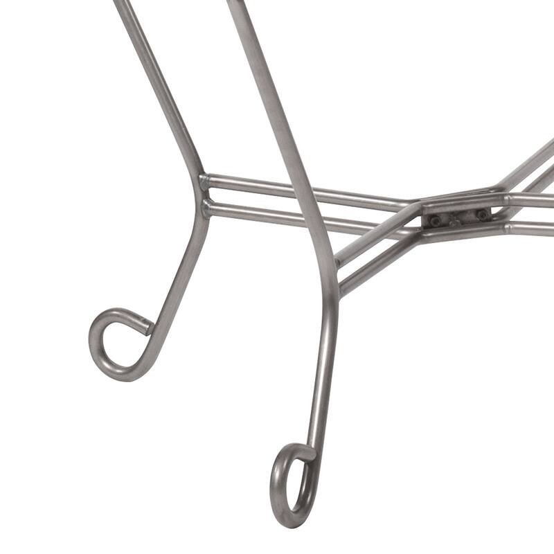 Allan Andrews Scroll Puff Ottoman with Titanium Frame & Cover, Bella Collection