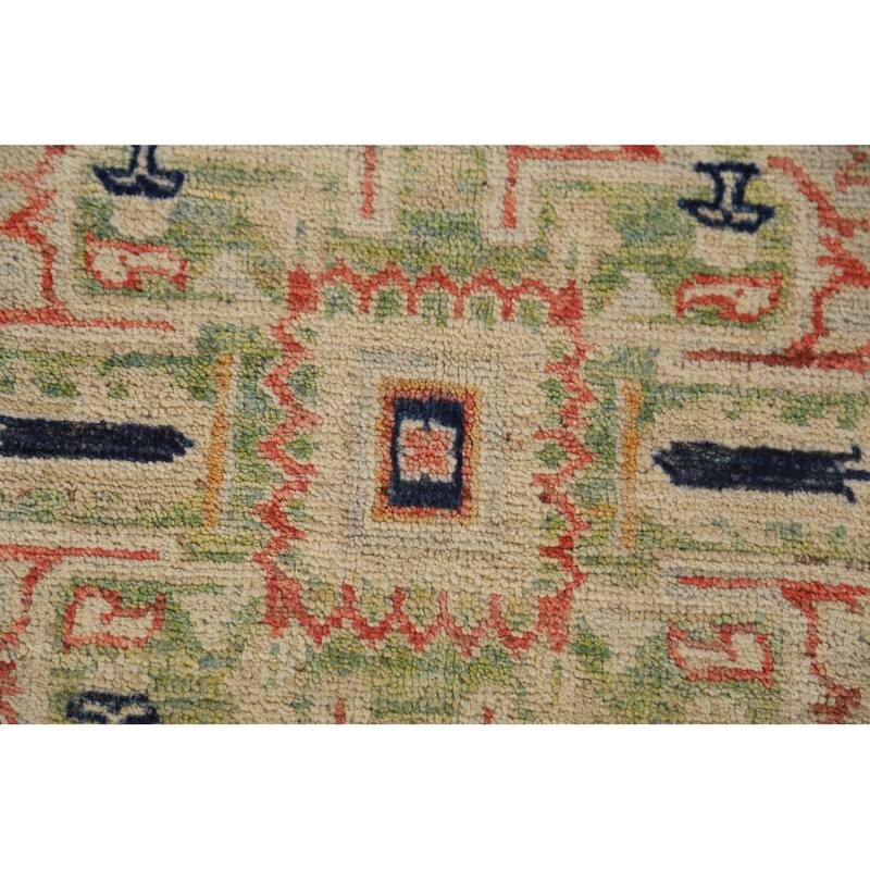 Vegetable Dye Heriz Serapi Oriental Rug Hand-Knotted Wool Carpet - 4'9"x 6'8"