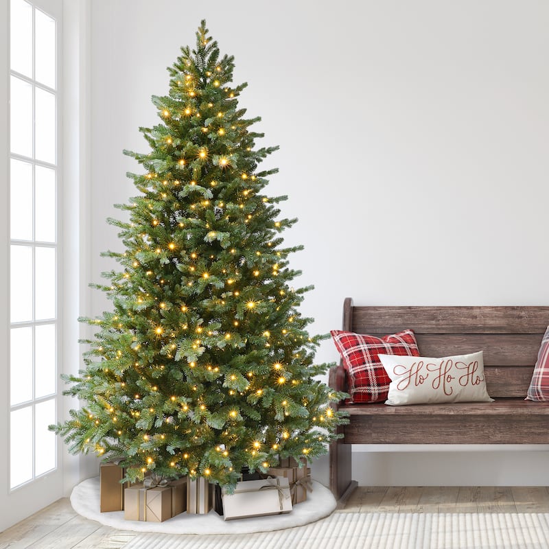Puleo International 7.5 ft. Pre-Lit Artificial Linden Fir Tree