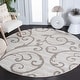preview thumbnail 95 of 102, SAFAVIEH Florida Shag Shahin Scroll 1.2-inch Thick Textured Rug 6'7" x 6'7" Round - Ivory/Beige