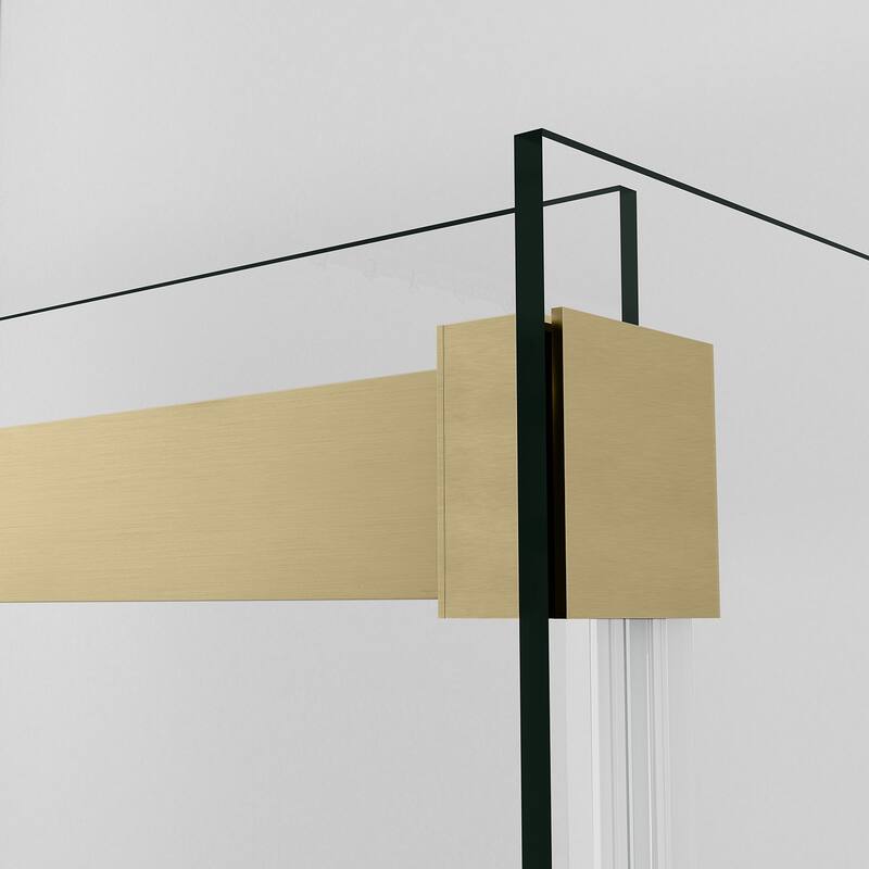 Spezia 56" W x 76" H Sliding Frameless Shower Enclosure,Brushed Gold