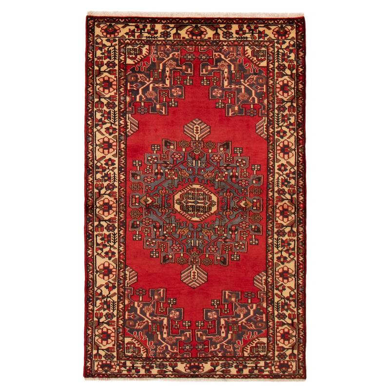 ECARPETGALLERY Hand-knotted Anadol Red Wool Rug - 4'2 x 6'11 - Red - 4'2 x 6'11
