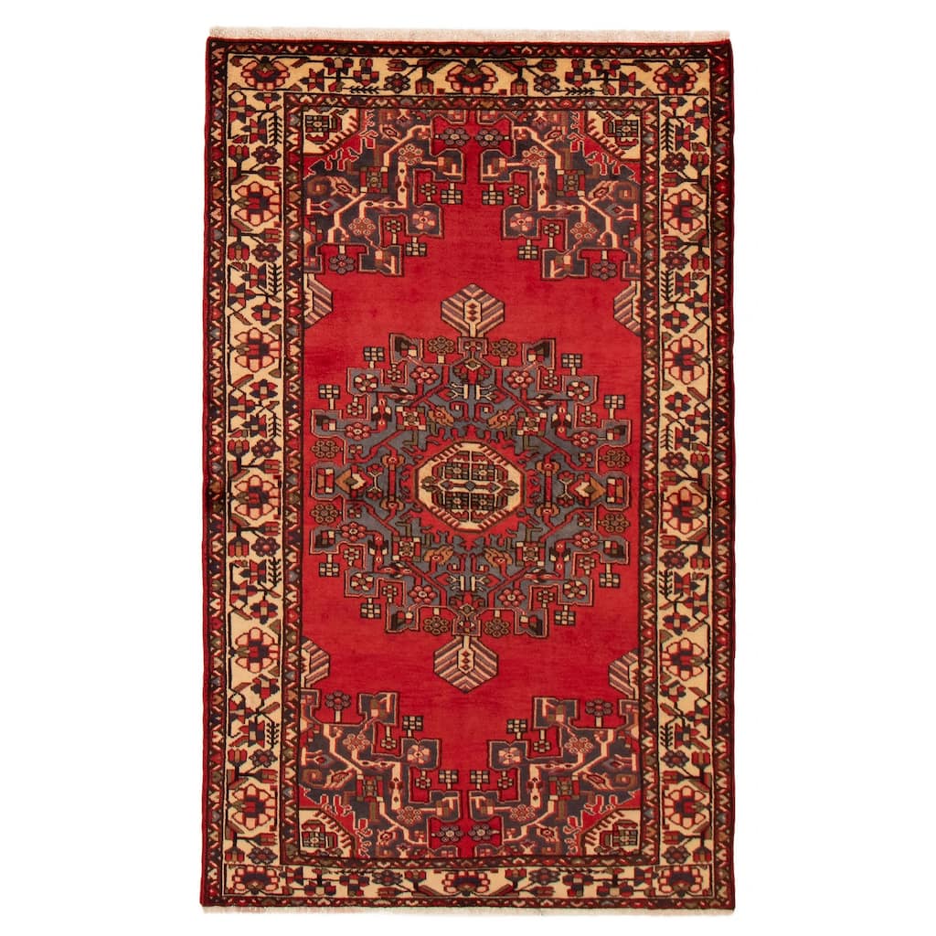 ECARPETGALLERY Hand-knotted Anadol Red Wool Rug - 4'2 x 6'11