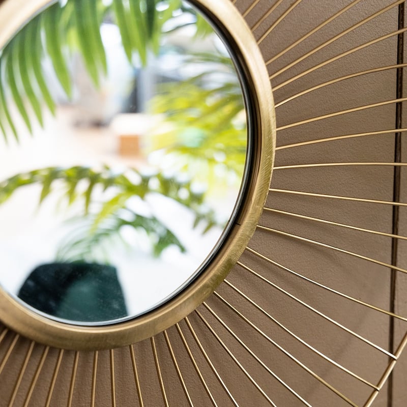 Set of 3 Wall Mirror Abstract designed Wall mirrors with Gold Frame
