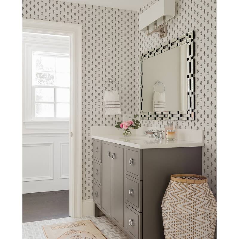 Erin Gates Libby Stone Mini Floral Wallpaper