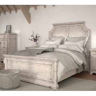 Palisade Distressed Antique White Panel Bed By Greyson Living Overstock 31256850