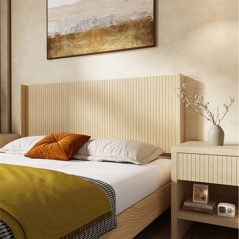 Wood Headboard Queen Size,64.4" Wide Wooden Queen Headboard Only