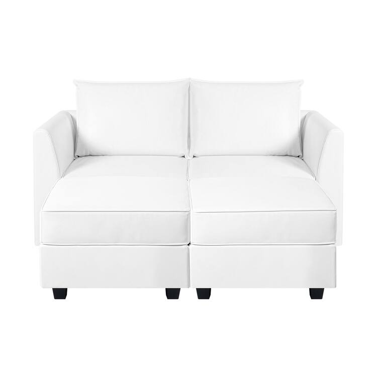 Modern DIY Convertible Modular Sectional Sofa Collection with Loveseat, Sofa, and Ottomans