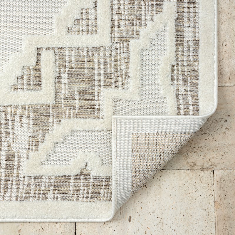 Abani Rugs Dusk Collection DUS140A Tribal Medallion Beige Area Rug