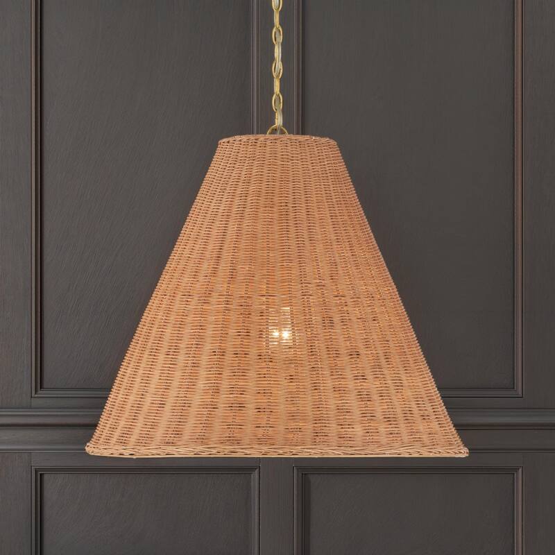 Rattan Taper Pendant Light