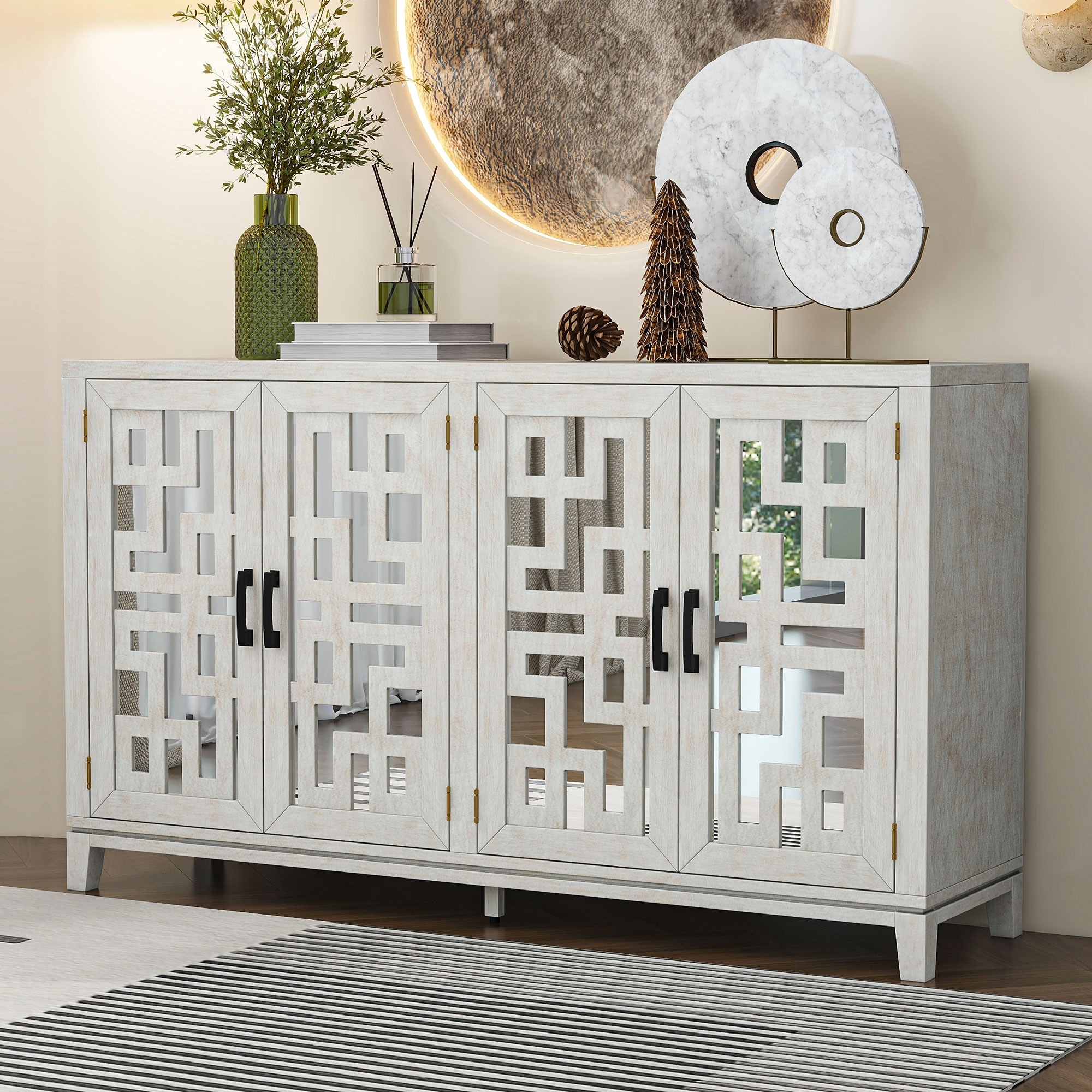 4 door mirrored on sale sideboard