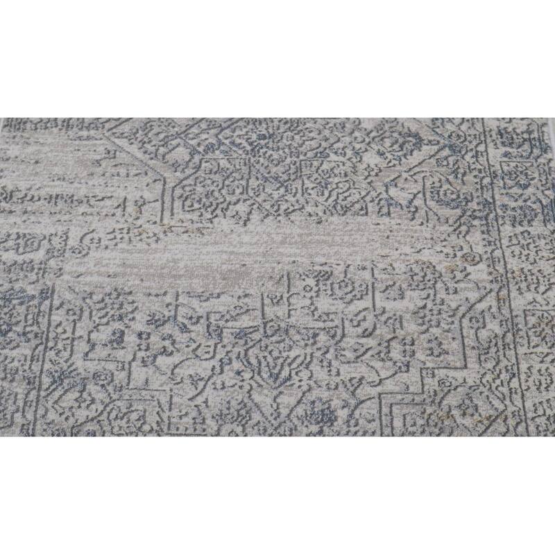 Distressed Phlox Beige Grey Rug