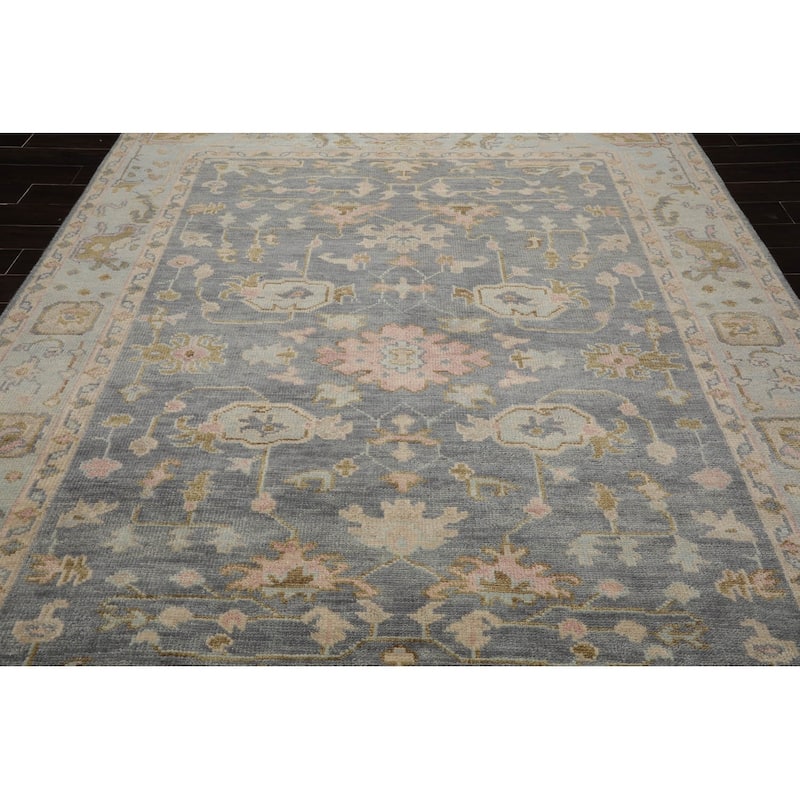 LoomBloom Muted Turkish Oushak Hand Knotted Area Rug Slate Color