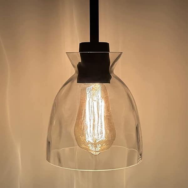 Black modern kitchen light fixtures Large glass pendant light Dining