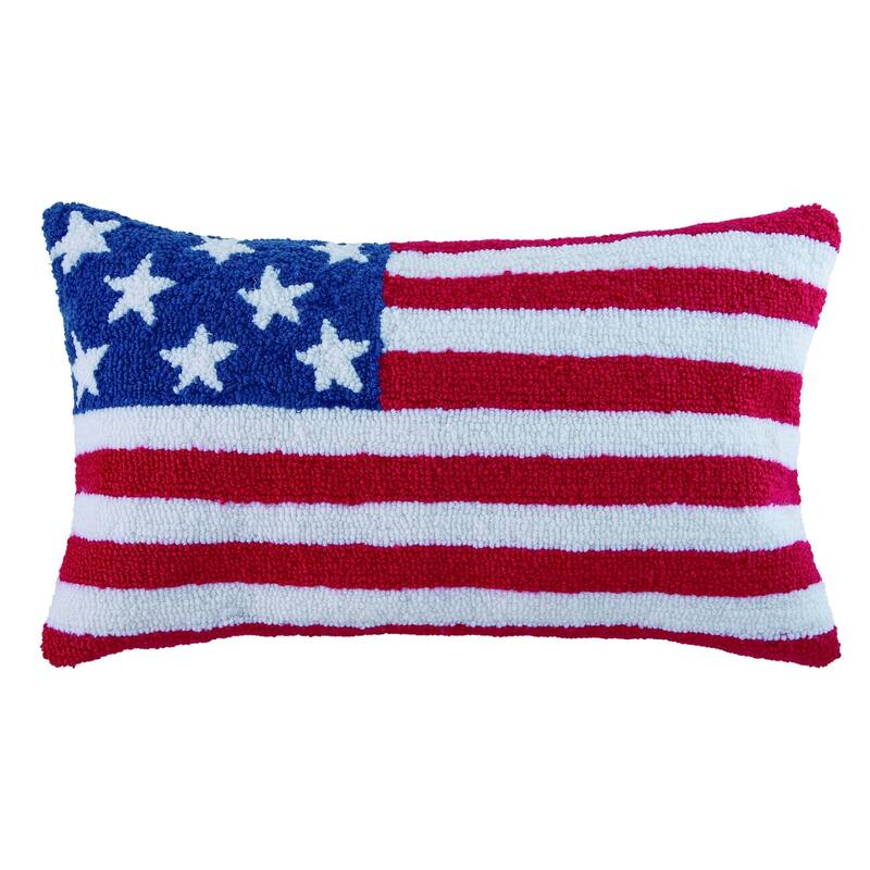Transpac Polyester 24" Multicolor Patriotic Rectangular Flag Pillow
