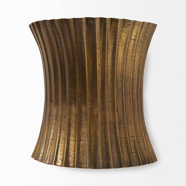 Letitia Gold Hammered Metal Fan Wall Sconce