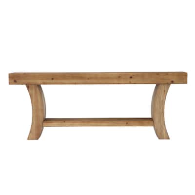 2-Tier Low Solid Wood Console Table for Living Room Entryway Hallway