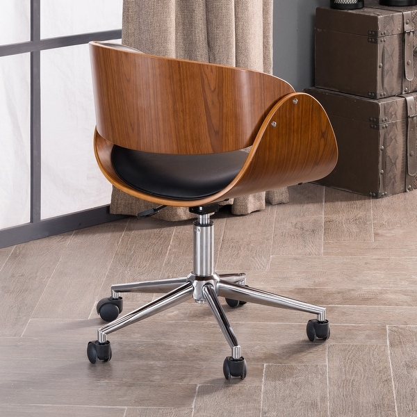 Corvus Mid-century Wood and Metal Adjustable Office Chair - On