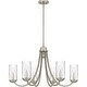 preview thumbnail 3 of 5, Allard 6-Light Brushed Nickel Chandelier