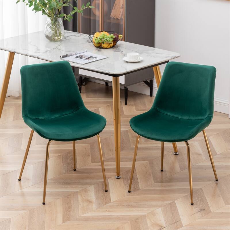 Modern Velvet Dining Chair, Set of 2, Blue/Green/Red
