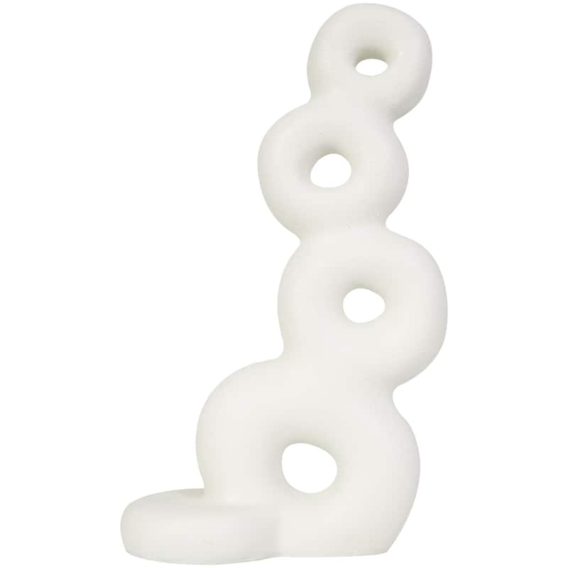 White Resin Stacked Circle Ring Abstract Decorative Sculpture