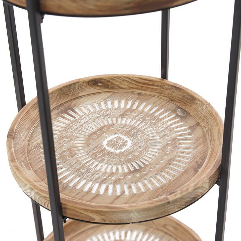 Brown Wood Traditional Shelving Unit