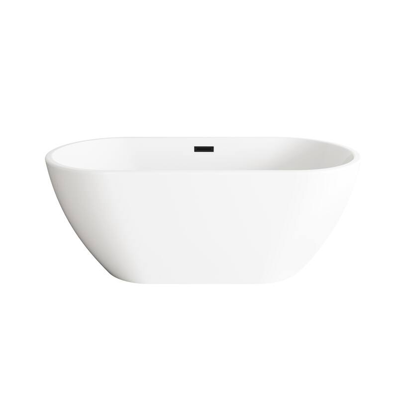 Orson Bathtub in Glossy White - Glossy White with Matte Black Trim - 59"