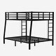 preview thumbnail 8 of 7, Space-Saving and Noise Reduced Design Metal Bunk Bed for Teens and Adults, Full XL over Queen, Black
