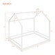preview thumbnail 6 of 38, Semi-Enclosed House Bed for Kids, Full Size Floor Bed with Roof, Playhouse Design, Solid Pine Wood Frame, No Slats